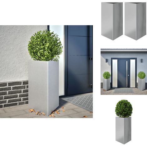 Jardinières 2 pcs triangulaire 50x43x75 cm acier galvanisé - Jardinière - Jardinières - Jardinière D'extérieur - Jardinière De Patio (1/5)