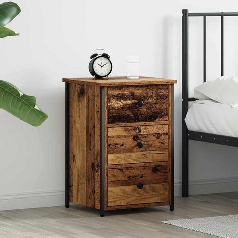 Cabinet de chevet-Table de nuit-Table de chevet Marron 40 x 36 x 60 cm Bois Recyclé Solide (1/5)