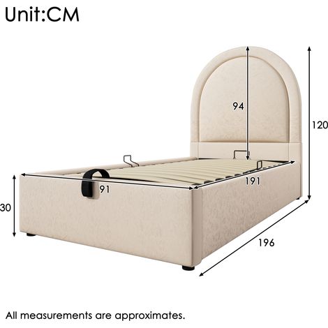 Polsterbett Kinderbett,Einzelbett mit kosmischem Muster, 90 x 190 cm, Beige,PU für Jungen & Mädchen (Ohne Matratze) (1/5)