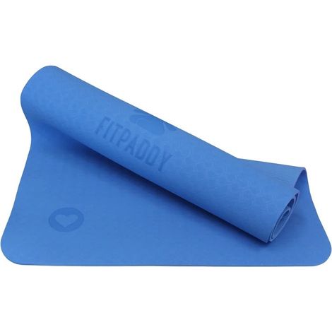 FITPADDY Tappetino Yoga TPE Blu 61x120 cm Antiscivolo 6 mm Ultraleggero