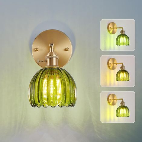 Applique murale rétro en verre – Angle réglable 180° – Diamètre 12 cm – Pour salle de bain, chambre, cuisine – Ampoule E27 max 60W – Norcks (1/5)