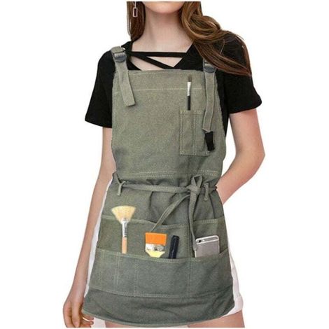 Tablier professionnel en toile 125,2 cm – 4 poches pratiques – Ajustable pour M-XXL – Résistant à la peinture et au jardinage (1/4)