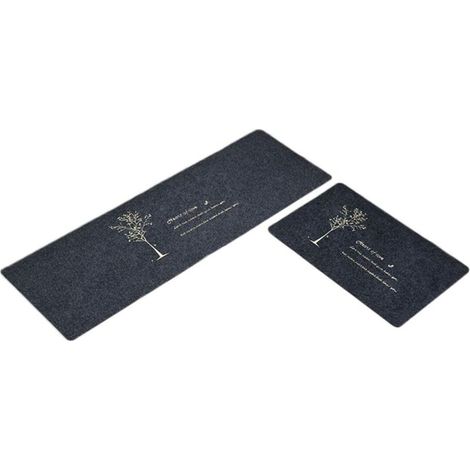 Fei Yu – Tapis cuisine antidérapant 2 pièces – Absorbant eau – Polyester avec fond TPR – 45 x 70 cm – Facile à nettoyer – Pour entrée et salle de bain (1/5)