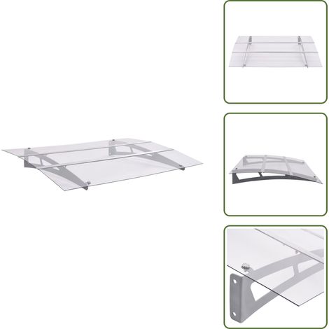 vidaXL Auvent de porte argent et transparent 150x90 cm PET (1/5)