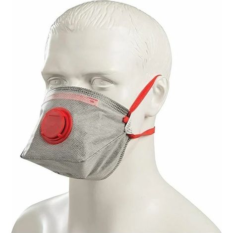 Masque FFP3 anti poussières fines avec soupape mieux que FFP2 pliable EN 149 avec Valve d'expiration - Protection contre les poussières, fibres et brouillards aqueux non-toxiques (1/4)