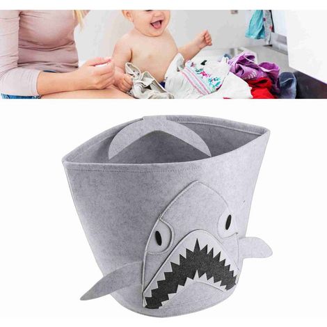 LYERCW - Cotton Laundry Hamper Thickened Cartoon Animal Children's Toys Household Debris Dirty Clothes Storage Bucket 30x27cm Shark (1/5)