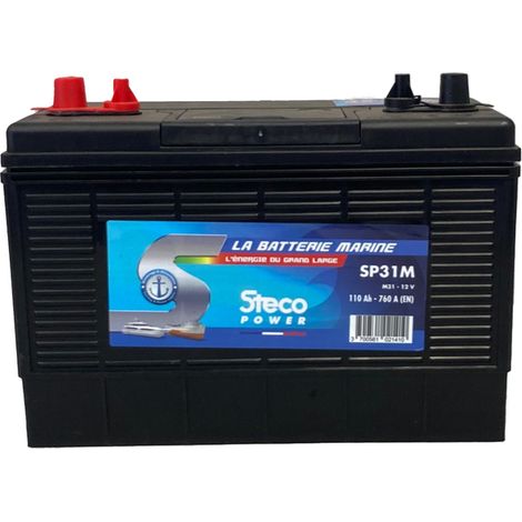Marinebatterie 12V 110Ah 760A 330x172x240 stecopower - sp31m