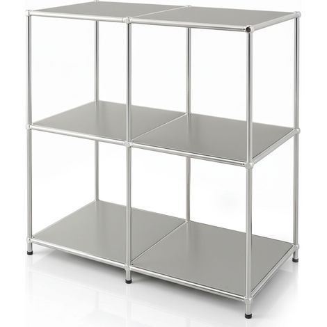 Metallregal Concept Epure MK-027 Offenes 3-stöckiges Sideboard & Ablageregal Grau