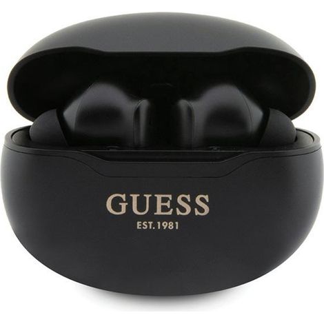 Auriculares Bluetooth Guess GUTWST50EKTWS + base de carga negro/negro Classic EST (1/4)
