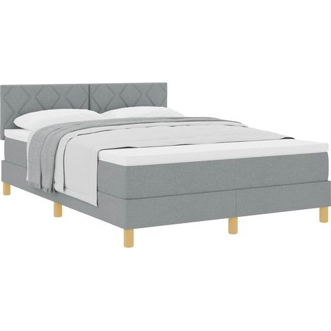 Maison Exclusive - Letto a molle con cuscino Grigio chiaro 160 x 200 cm Tessuto