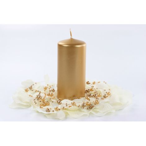 Metallic Clubkerze, gold, 12 x 6cm (1 Packung / 6 Stück) (1/5)