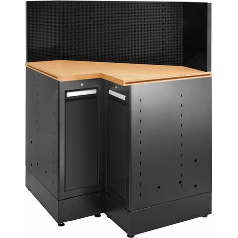 Facom Meuble d’angle bas JLS3 avec plateau bois noir