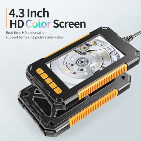 NALOOKAMIC Endoscope Industriel, Caméra d'inspection Endoscope, Endoscope Numérique à Double Objectif 1080P HD, Écran LCD 4.3 Pouces, étanche IP67 (10M)