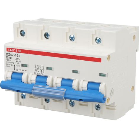 Disjoncteur miniature 4P 100A 400V, ignifugé, sur rail basse tension