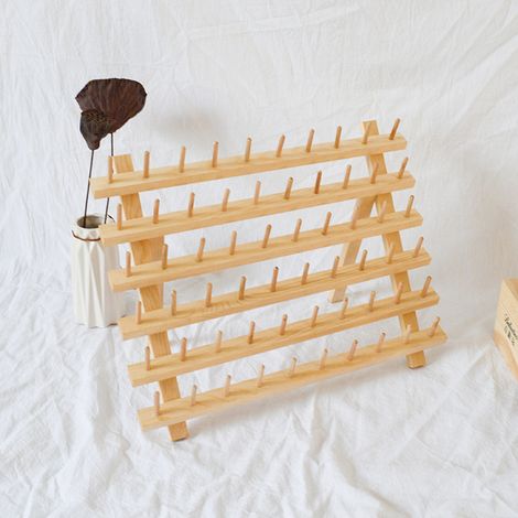 Garnrollenhalter aus Holz für 60 Spulen / Garnspulenhalter / Garnorganizer für Stick-, Quilt- und Nähgarne