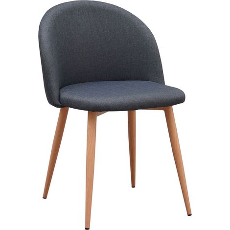 Sillas Comedor - Silla Vint Tela - Azul oscuro