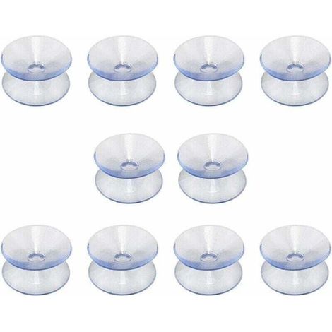 Ventouses double face compatibles avec dessus de table en verre,Triomphe lot de 10 ventouses sans crochets pour miroir multifonctionnel double face en verre antidérapant,(20mm) (1/4)