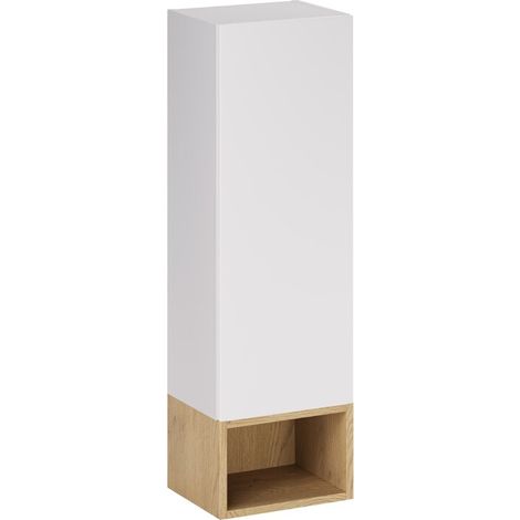 Meuble colonne de salle de bain suspendu ASTER blanc 30 x 100 cm (1/5)