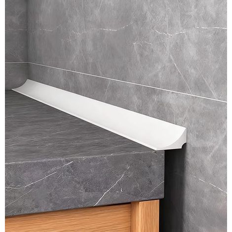 Joint d'étanchéité pour lavabo et douche – Bande isolante en silicone étanche pour salle de bain – Protection anti-éclaboussures pliable – Blanc – 1 m (1/3)