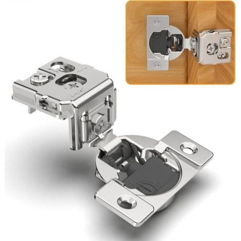 Set aus 2 4D 1-1/4" verdeckten Soft-Close-Scharnieren für Rahmentüren mit einstellbarer Schließgeschwindigkeit und langsamer automatischer Schließfunktion. (1/5)