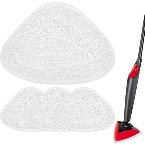 Sollbry Ensemble de 4 pièces de rechange pour vadrouille à vapeur, chiffons en microfibre blancs pour vadrouilles à vapeur Vileda (paquet de 4 - Blanc) (1/5)