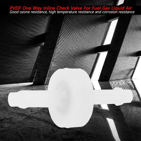 Clapet anti-retour unidirectionnel en ligne en PVDF pour carburant, gaz, liquide, air (3/16") (1/5)