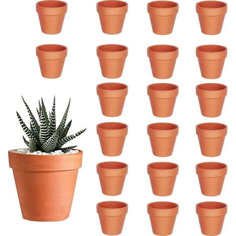 20 Pcs Mini Terracotta Plant Pots, Ceramic Pots with Drainage Hole for Succulents, Cactus, Indoor and Outdoor Plants (3.5 x 3cm) (1/5)