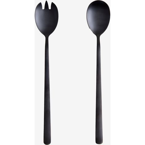 SKLUM Sornia 2-teiliges Salatbesteck aus Edelstahl Schwarz (1/5)