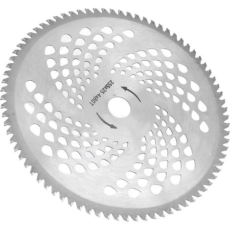 Lame de scie à gazon en carbure à 80 dents, adaptée aux tondeuses de 25 cm (10 pouces). (1/5)