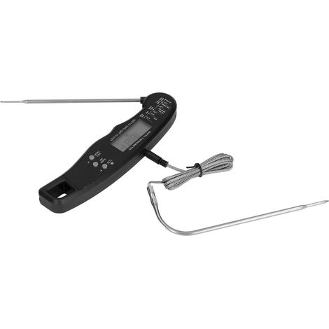 Zweipunkt-Bratthermometer, Multifunktions-Fleischthermometer, Lebensmittelthermometer mit großem Digitaldisplay, mit eingebauter Batterie, schwarz. (1/5)