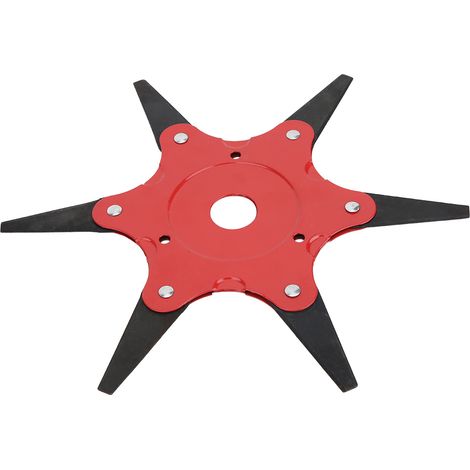 6-Zahn-Trimmerkopf mit Stahlklingen, Rasenmäher, Gartenrasentrimmer, Freischneider, Rot (1/5)