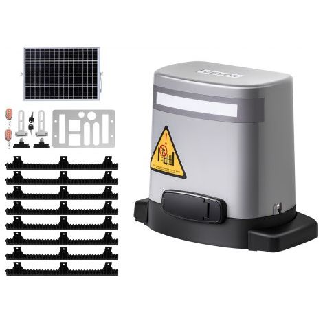 Motorisation de Portail Coulissant, 280 W, Ouvre-portail Solaire Électrique pour Portes 20 m et Charge 816 kg, Moteur de Porte Coulissante à Crémaillère, Système d'Ouverture de Portails d'Allée (1/3)