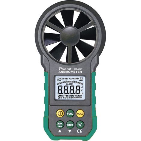 PROSKIT Anemometro digitale multifunzione con diverse modalità (6F22 a 9V non incluso) 175x80x40mm (1/4)