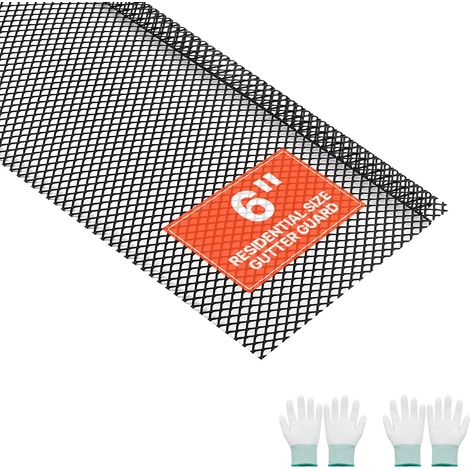 Grillage de Gouttière 152,4 mm, Protège-gouttière Acier Thermolaqué Noir, Longueur Totale 36,58 m, Protection contre Débris et Feuilles, Compatible avec Gouttières Standards 152,4 mm, Lot de 40 (1/5)