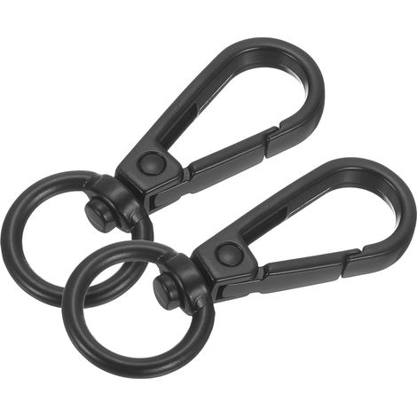 10Pcs Mousquetons À Pivot, Mousquetons À Ressort en Alliage De Zinc, Crochets À Porte Pivotante pour Lanyard DIY Fabrication De Bijoux (1/2", Noir) (1/5)