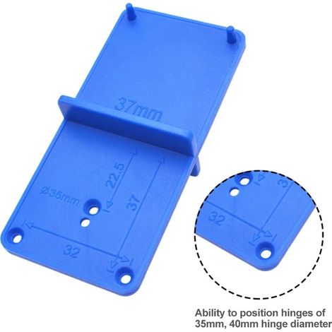 35/40mm poinçon charnière perceuse ouvre-trou localisateur Guide foret trou outils porte armoires bricolage modèle pour outils à main pour le travail du bois bleu (1/5)