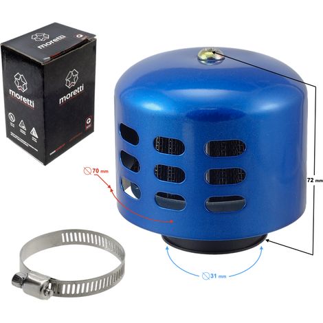 Filtre à air conique bleu, diamètre 31 mm (1/2)