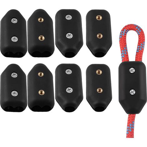 Lot de 8 clips de corde en plastique et nylon, colliers de serrage réutilisables pour l'organisation, support de clip réglable pour la sécurité et la gestion des cordes d'intérieur et (1/5)