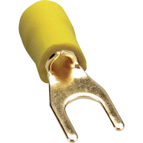 Sinuslive 13199 Cosse à fourche 4 mm² Ø du trou=4 mm partiellement isolé jaune 10 pc(s) (1/3)