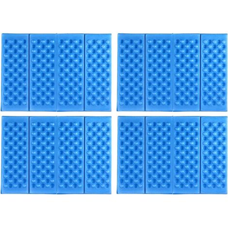 Lot de 4 coussins de siège d'extérieur pliables en mousse, imperméables et portables, pour parc ou camping, et pour la randonnée (bleu uni). (1/5)