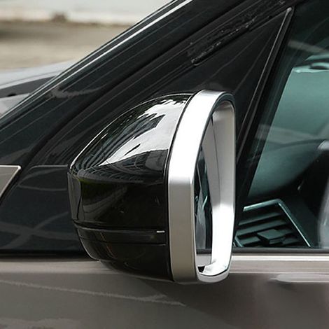 pair of silver ABS rearview mirror chrome-plated rain guards/rain cover decorations suitable for: Land Rover (1/4)