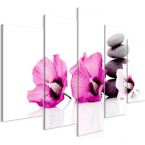 Tableau Imprimé 5 Panneaux "Calm Mallow Wide Pink" 50 x 100 cm (1/2)