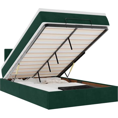 Maison Exclusive - Ottoman-Bett mit Matratze Dunkelgrün 120x200 c