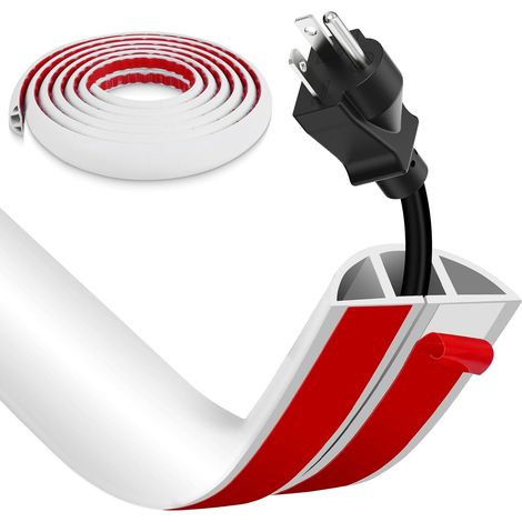 Passe Cable Sol Cache Fil Électrique Auto-Adhésif 1M - Petit Canal de Câble Flexible en PVC pour Bureau, Maison, Concert - Protection des Fils et Prévention des Trébuchements (1/5)