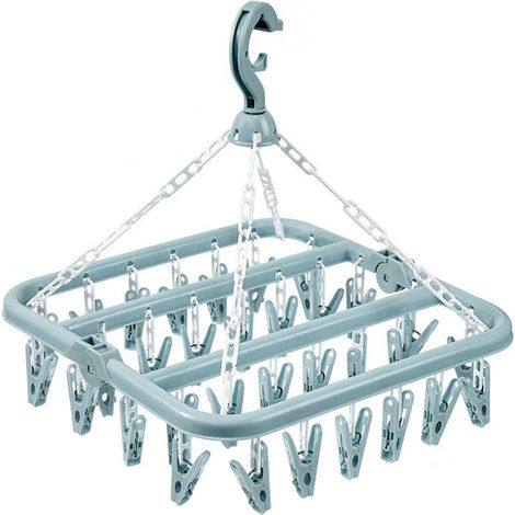 Cintre pliable bleu nordique, 32 pinces (1/5)