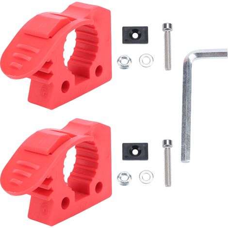 Kit di 2 staffe di montaggio universali a sgancio rapido per portapacchi da tetto in lega di alluminio per ATV, UTV, camper, furgoni, camion, barche e treni, colore rosso. (1/4)