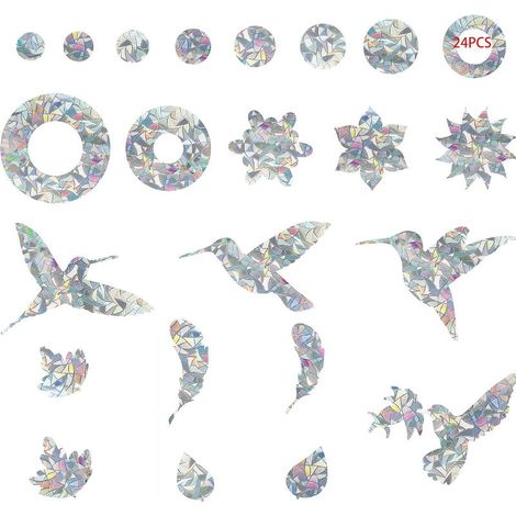 Autocollant Oiseau Oiseaux Collision Anti-Collision Autocollants De Fenêtre Protection De Porte en Verre Silhouett Sticker Vitre Anti-Collision pour Éviter Les Personnes Et Les Oiseaux 24 Pièces (1/5)
