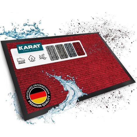 Tapis entrées commerciales, halls d'immeuble, Rouge 40 x 60 cm (1/5)