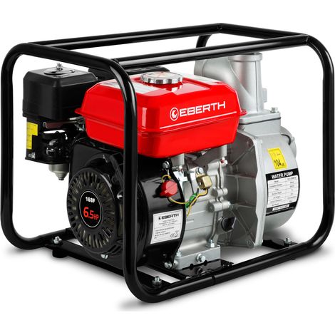 Bomba aguas sucias 3" motobomba gasolina 6,5CV 60.000 l/h altura 30m EBERTH (1/5)