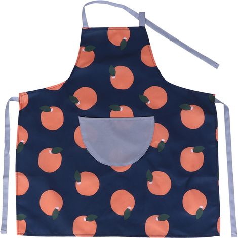 Tablier de Cuisine Imperméable Polyester Réglable avec Poche Résistant à l'Huile pour Femme Bleu Foncé 71x65cm (1/5)